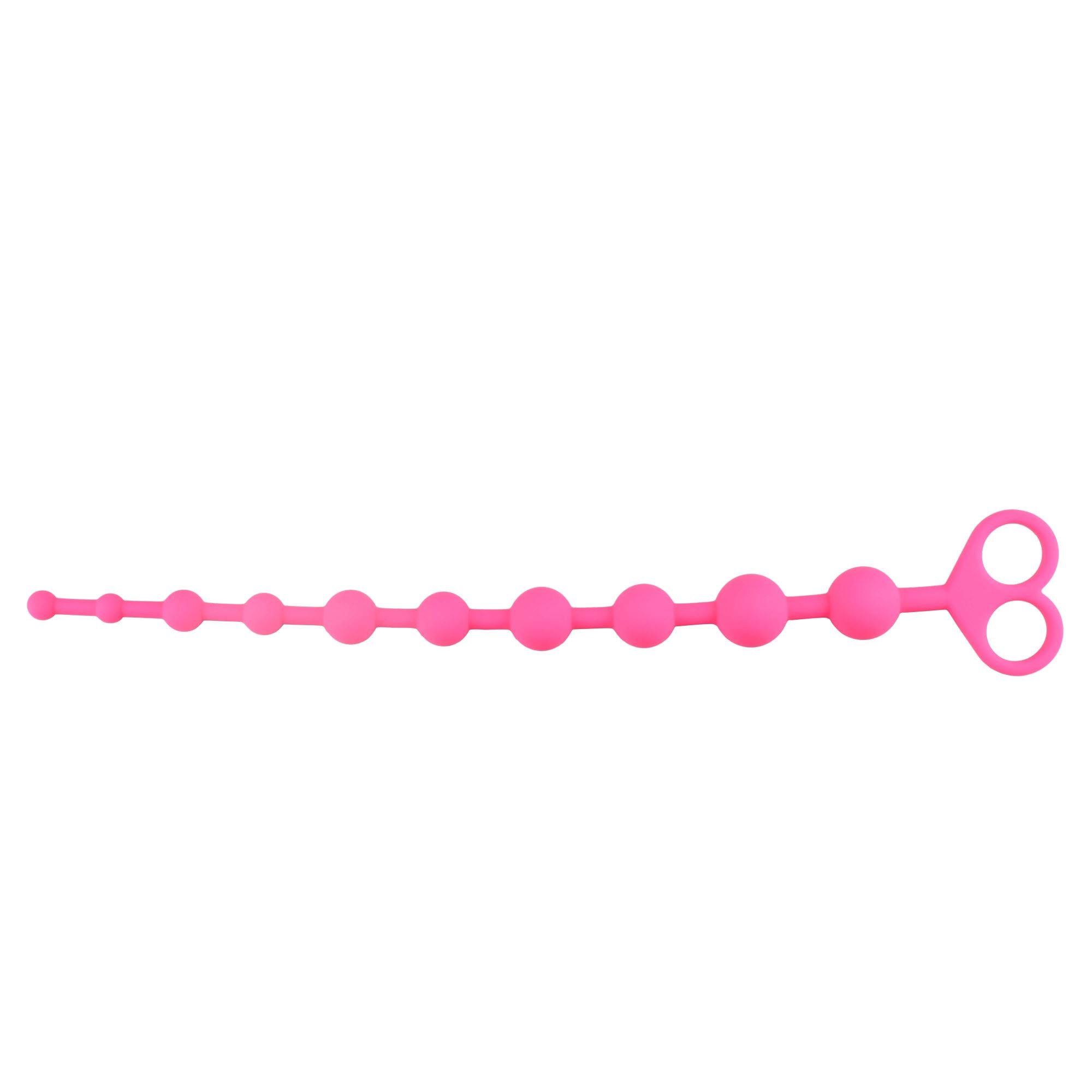 Long Black Anal Beads with Safe Pull Ring