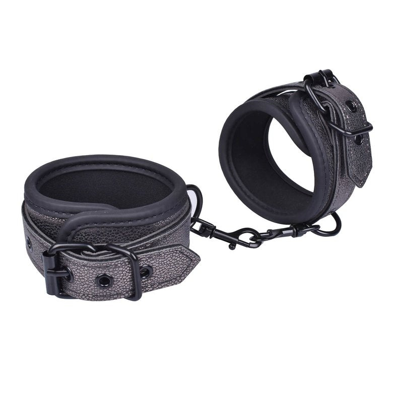 GREY LUXE WRIST CUFFS BDSM BONDAGE MANUFACTURER EROKAY