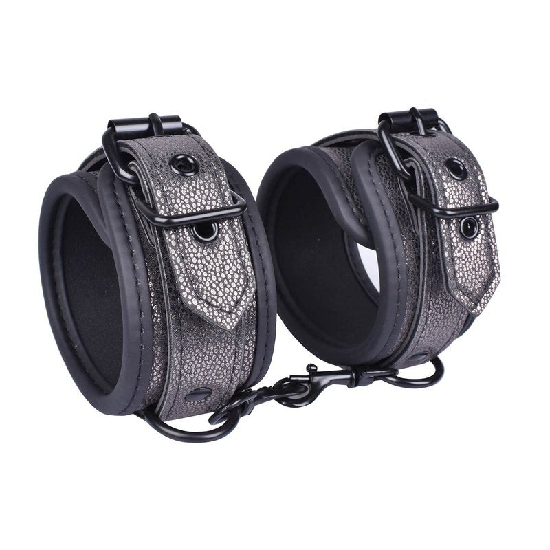 GREY LUXE WRIST CUFFS BDSM BONDAGE MANUFACTURER EROKAY