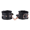 EROKAY Leather Premium Fur Lined Cuffs-Total Black