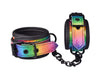 EROKAY Bondage Handcuffs BDSM Sex Restraints Adjustable Leather Cuffs-light colorful