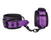EROKAY Bondage BDSM Adjustable Leather Handcuffs-Brown-Purple