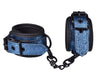EROKAY Bondage BDSM Adjustable Leather Handcuffs-Light Blue