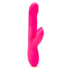 Ribbed Silicone Rabbit Vibe-Rose Red