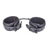 BLACK SPARKLE ANKLE CUFFS BDSM BONDAGE MANUFACTURER EROKAY